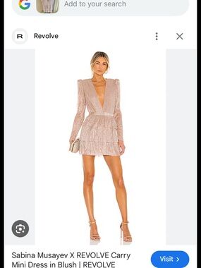 Sabina Musayev Blush Metallic V-Neck Mini Dress